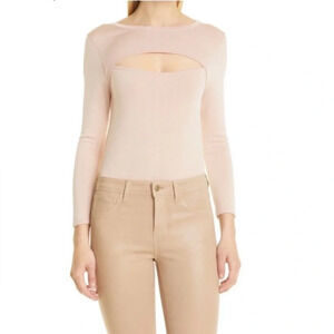 L'Agence Jocelyn Cutout Sweater in Blush